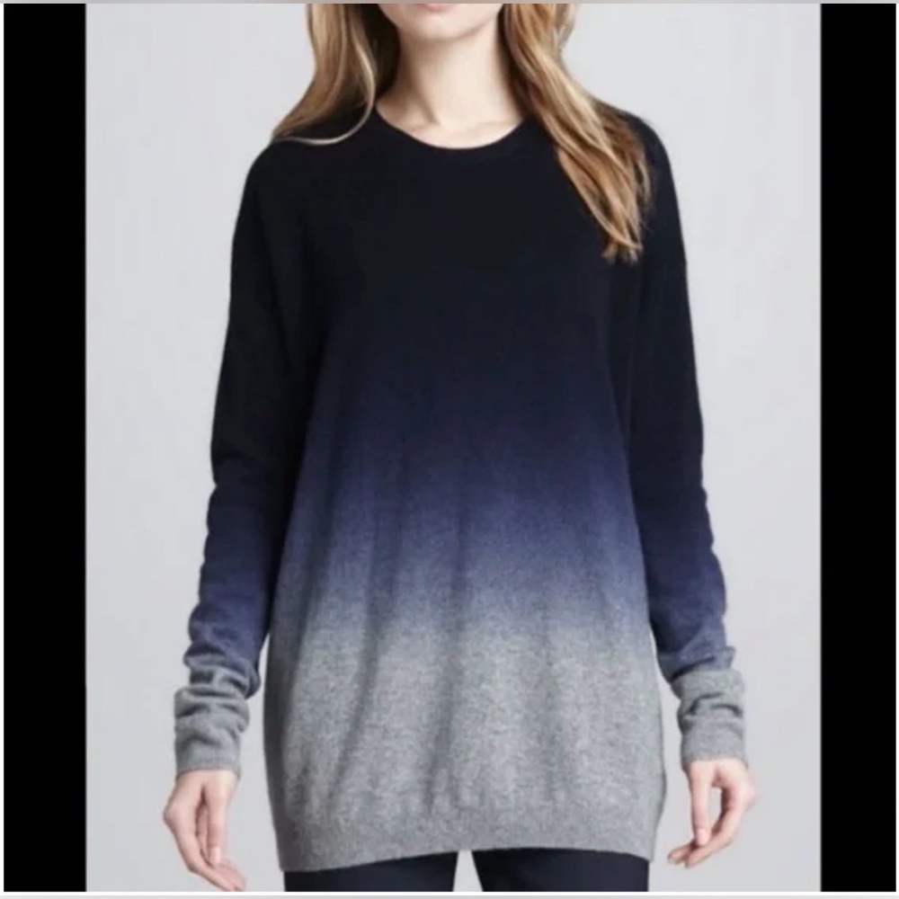 Vince Ombre Black and Gray Sweater Cashmare/ Wool Blend